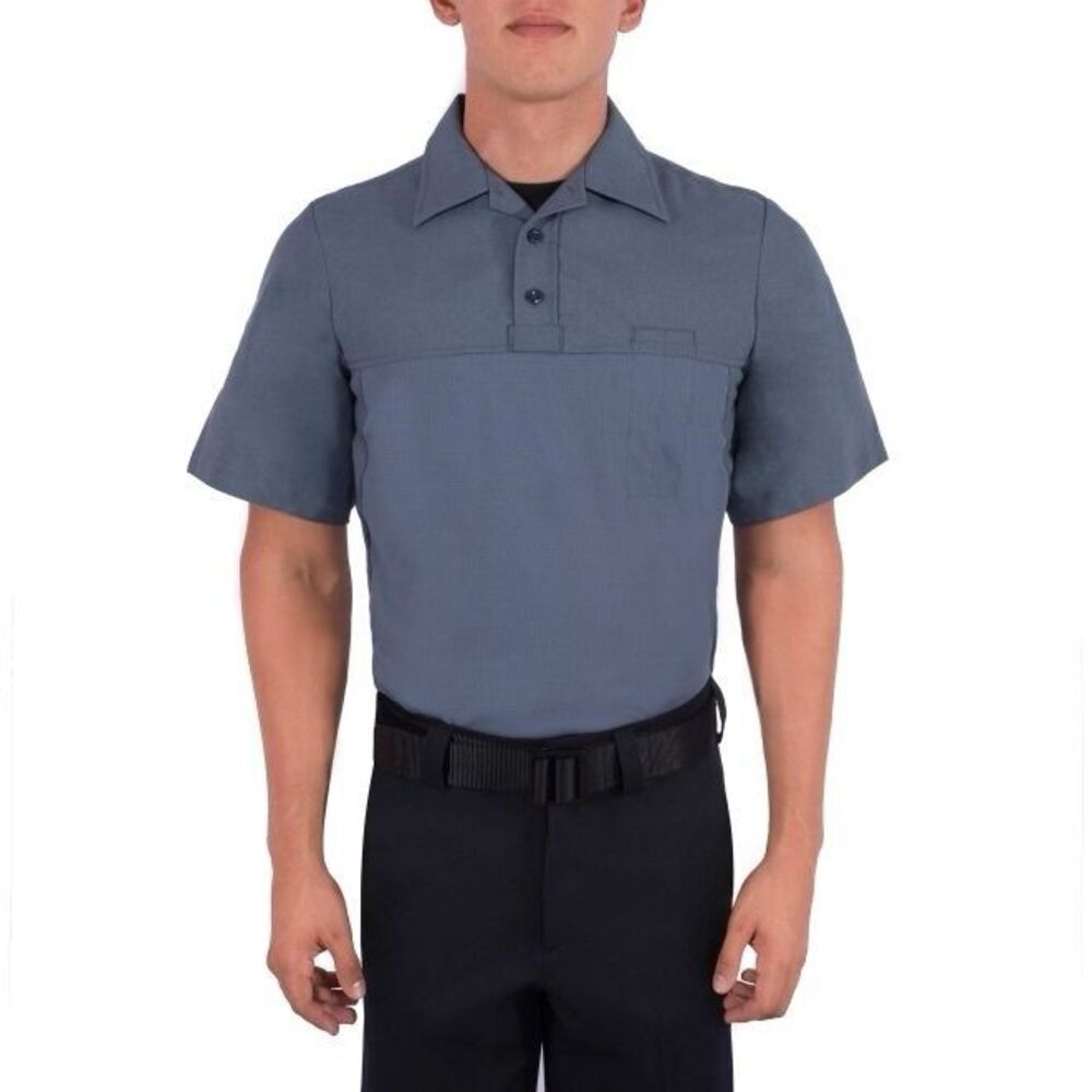 Blauer SHORT SLEEVE POLYESTER ARMORSKIN BASE SHIRT Blue Heather Mens L NWT